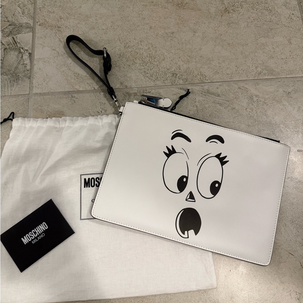 Moschino White Ghost Clutch